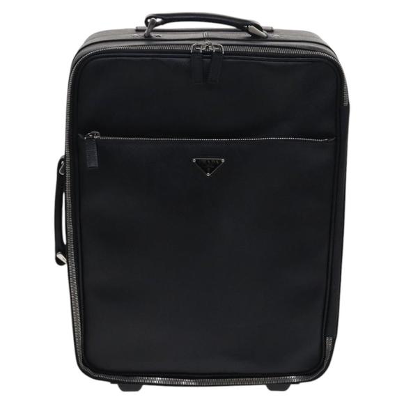 Prada Triangle Logo Black Leather travel - Picture 1 of 10